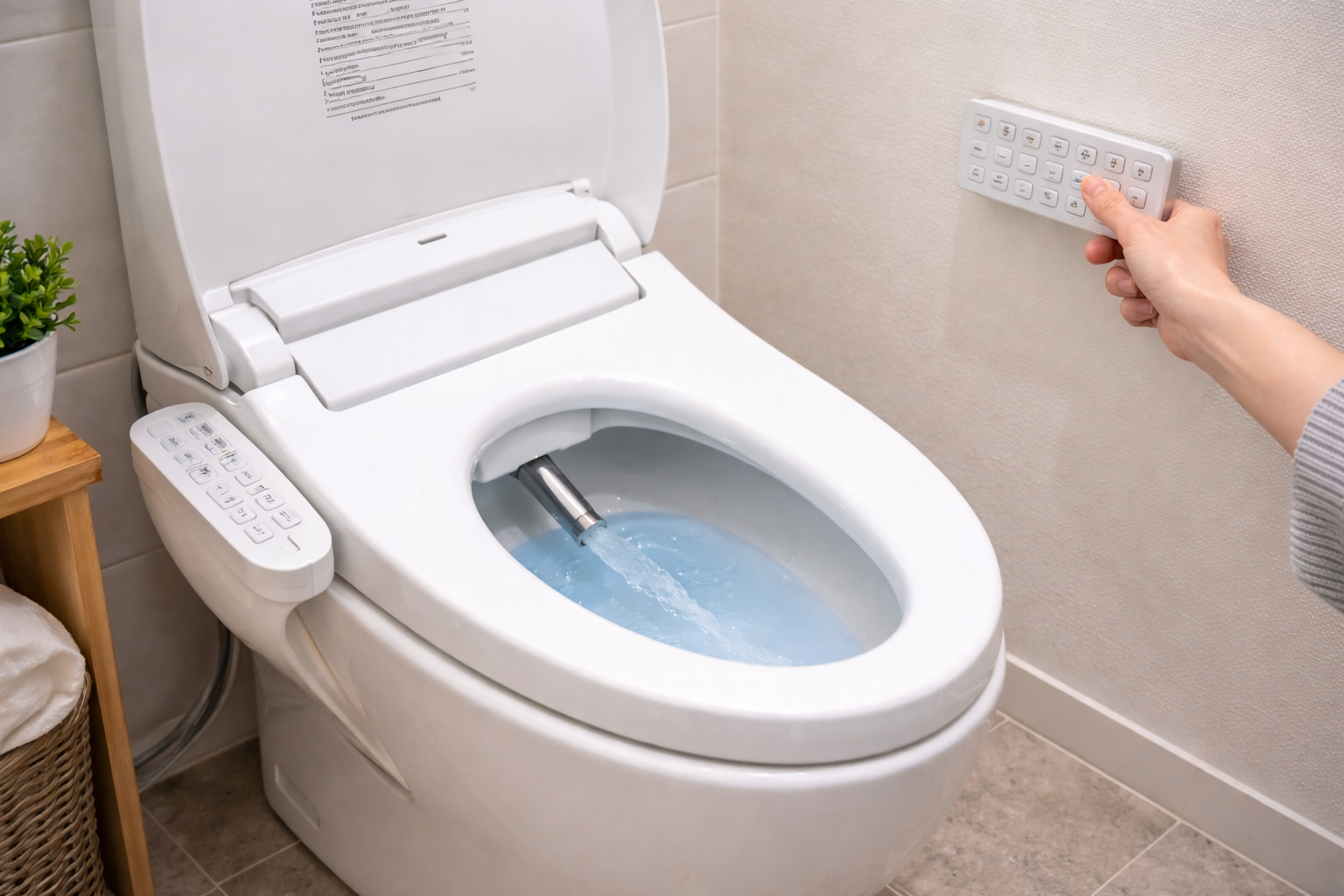 japanese toilet with bidet and dryer